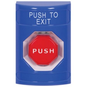 STI SS2408PX-EN Stopper Station – Blue – Illumination Pneumatic Timer – Push To Exit Label